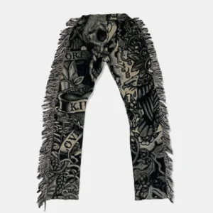 “Love Kills Slowly” Tapestry Pants