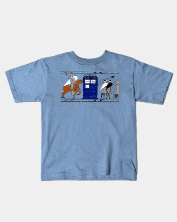 Tardis Bayeux Tapestry Doctor Who Kids T-Shirt